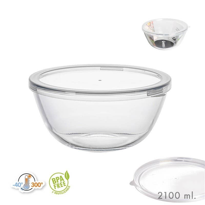 Boîte ronde en borosilicate 2100 ml