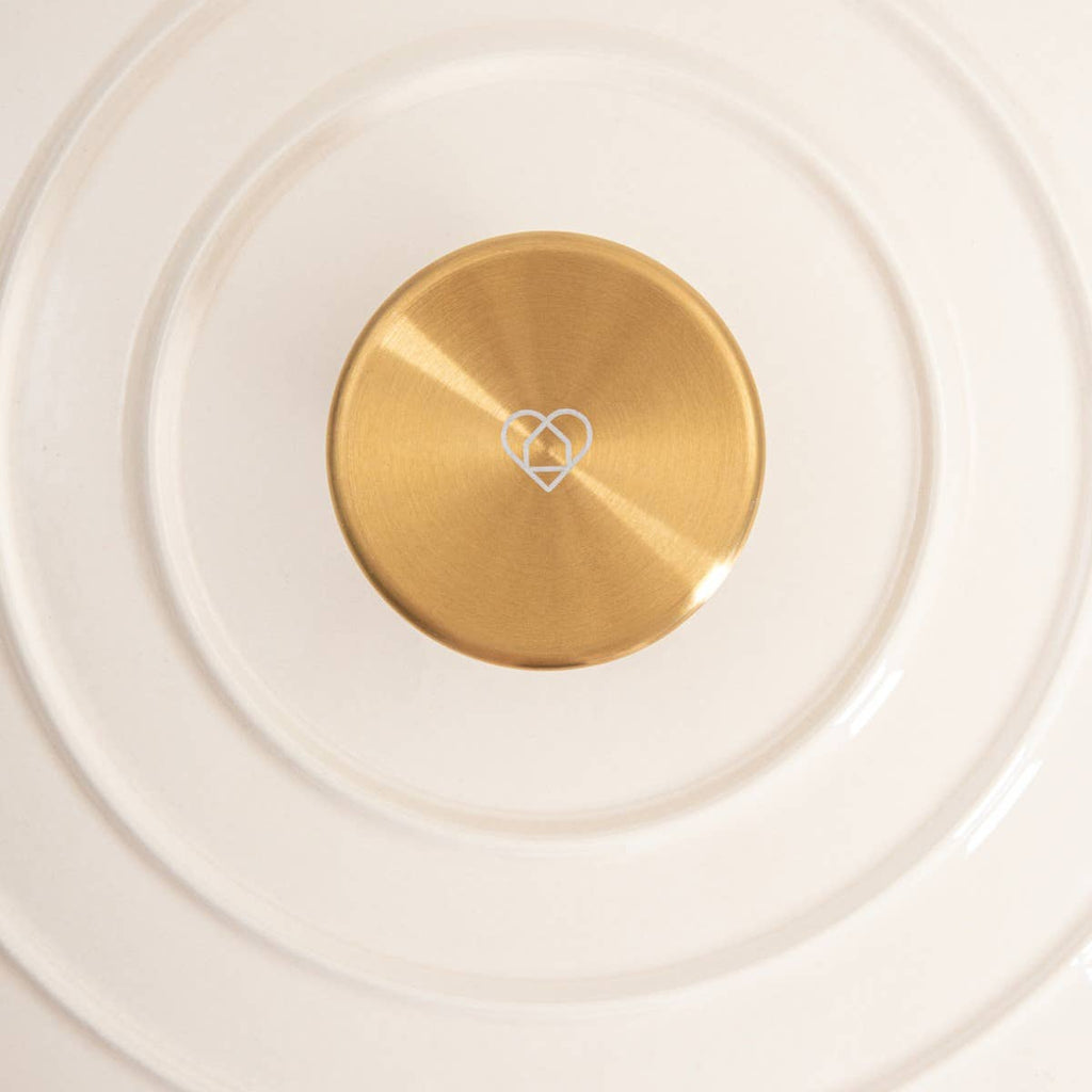 Cocotte en fonte | ANDREAS | beige traditionnelle 4 L