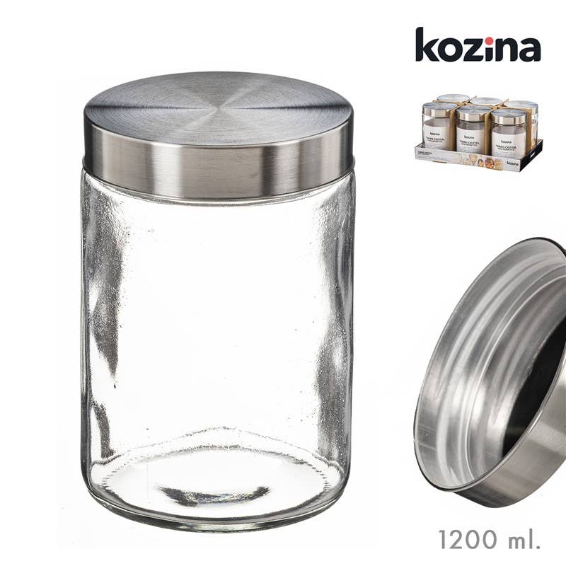 Pot en verre avec couvercle hermétique 1200 ml