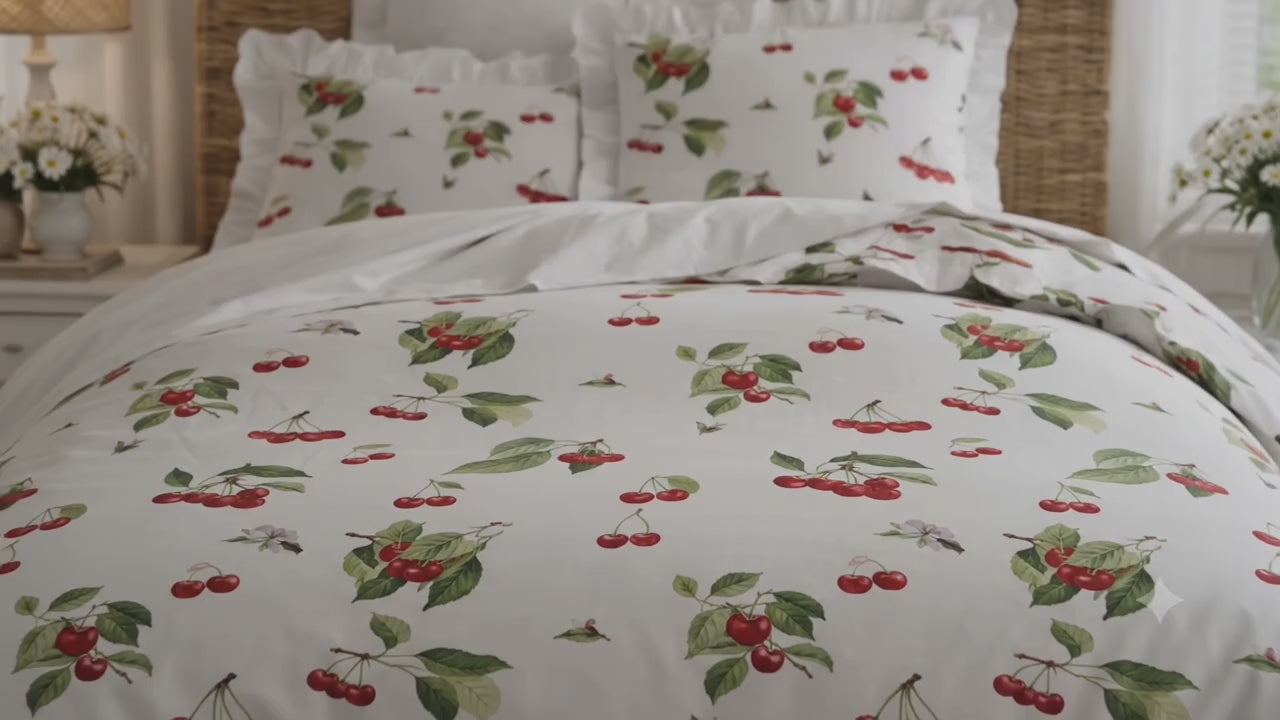 Housse de couette Cerise - 200x200- 100% coton