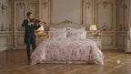 Housse de couette Versailles Rose - 220x240 - 100% coton