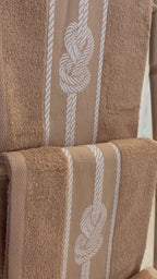 3 Draps de bain 70x140 - Corde Beige - 100% Coton