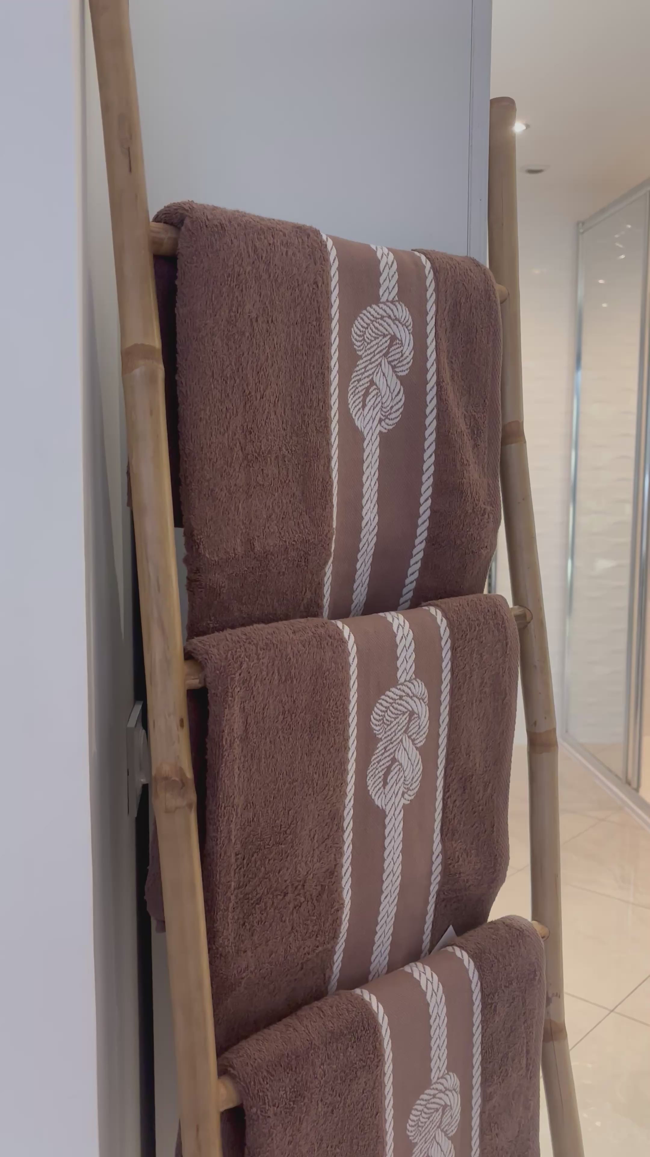 3 draps de bain 70x140  – Corde Marron - 100% Coton