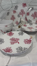 Service de Vaisselle Corail 24 Pièces en Mélamine