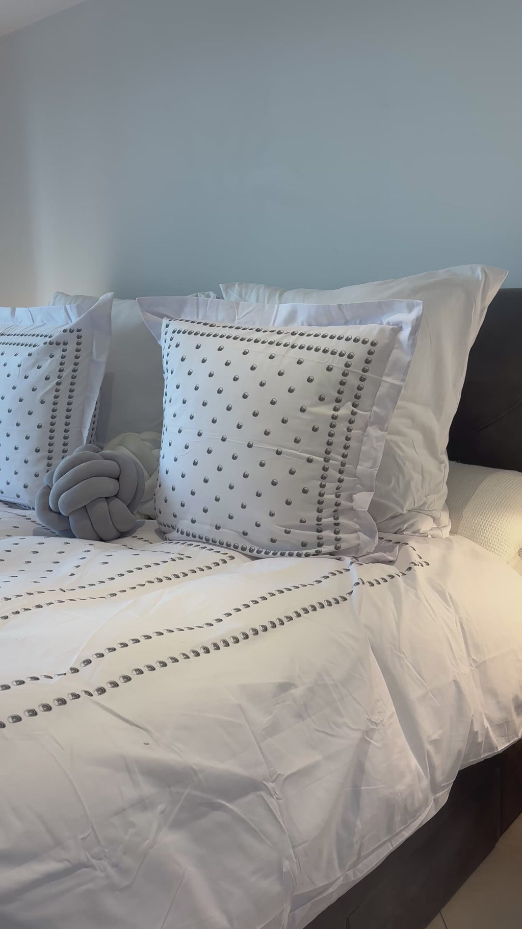 Housse de couette 200x200 - Perle Gris- 100% Coton