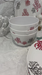 Service de Vaisselle Corail 24 Pièces en Mélamine