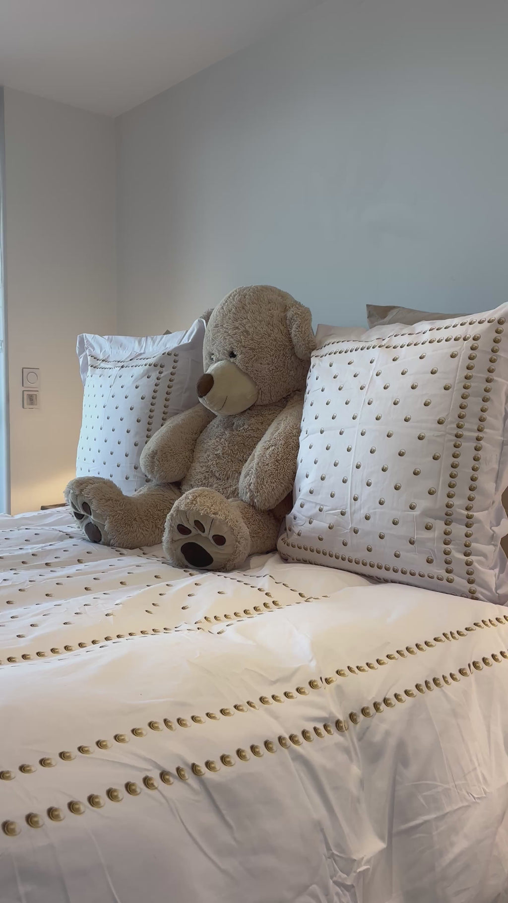 Housse de couette 200x200 - Perle beige - 100% Coton