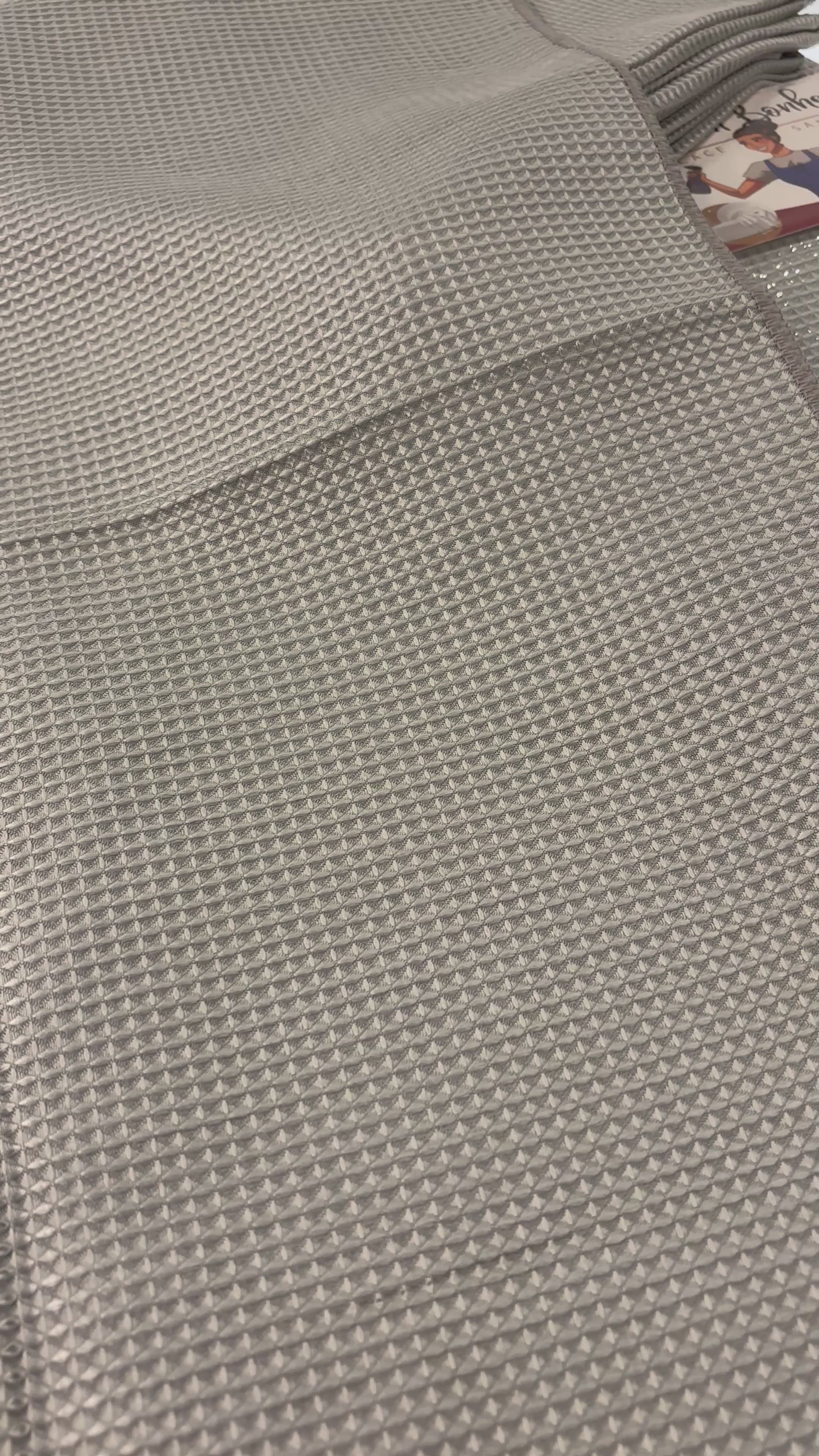 10 torchons Bonheur Gris polyvalents de 60x50 cm