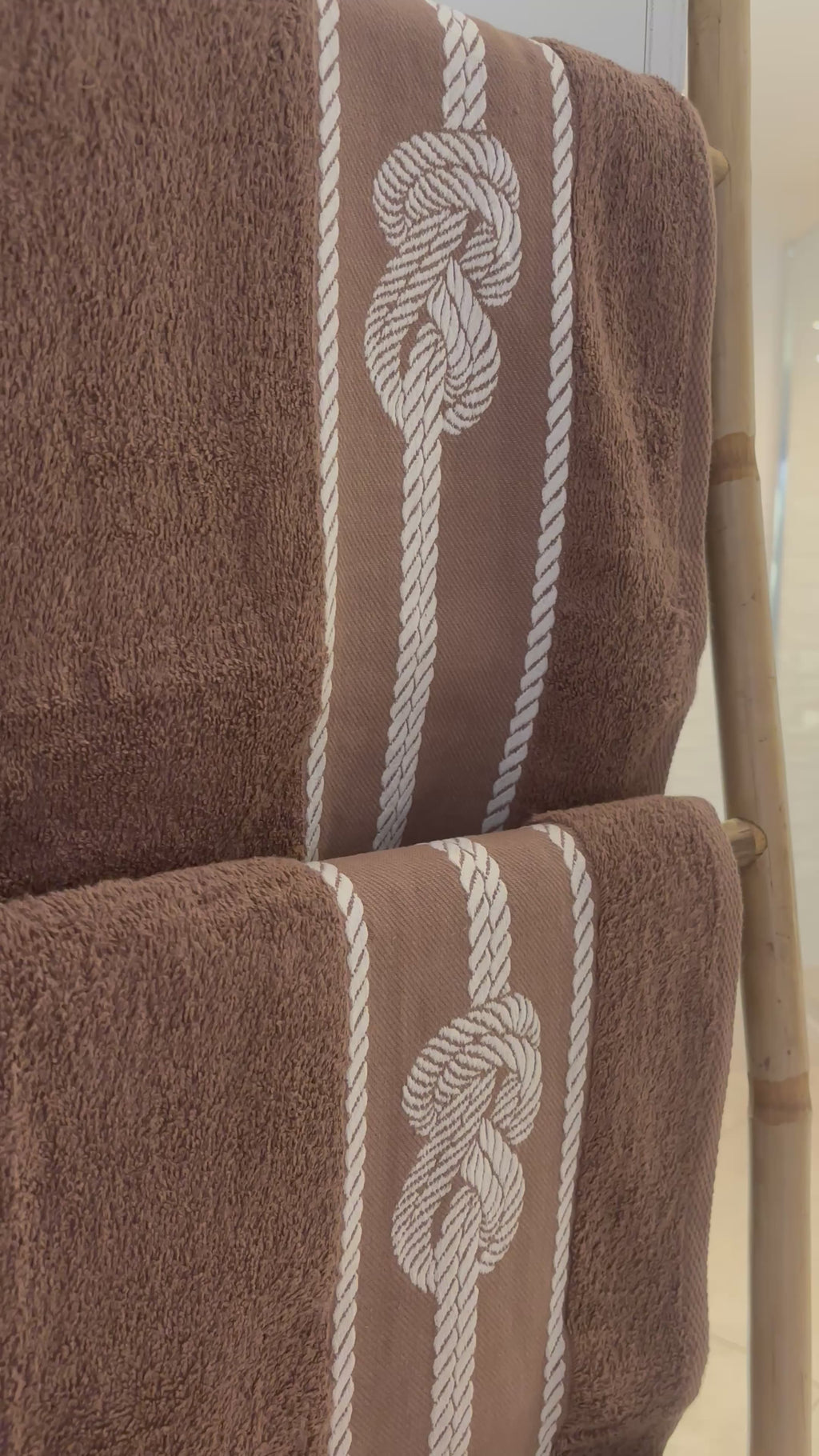 3 draps de bain 70x140  – Corde Marron - 100% Coton