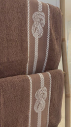 3 draps de bain 70x140  – Corde Marron - 100% Coton