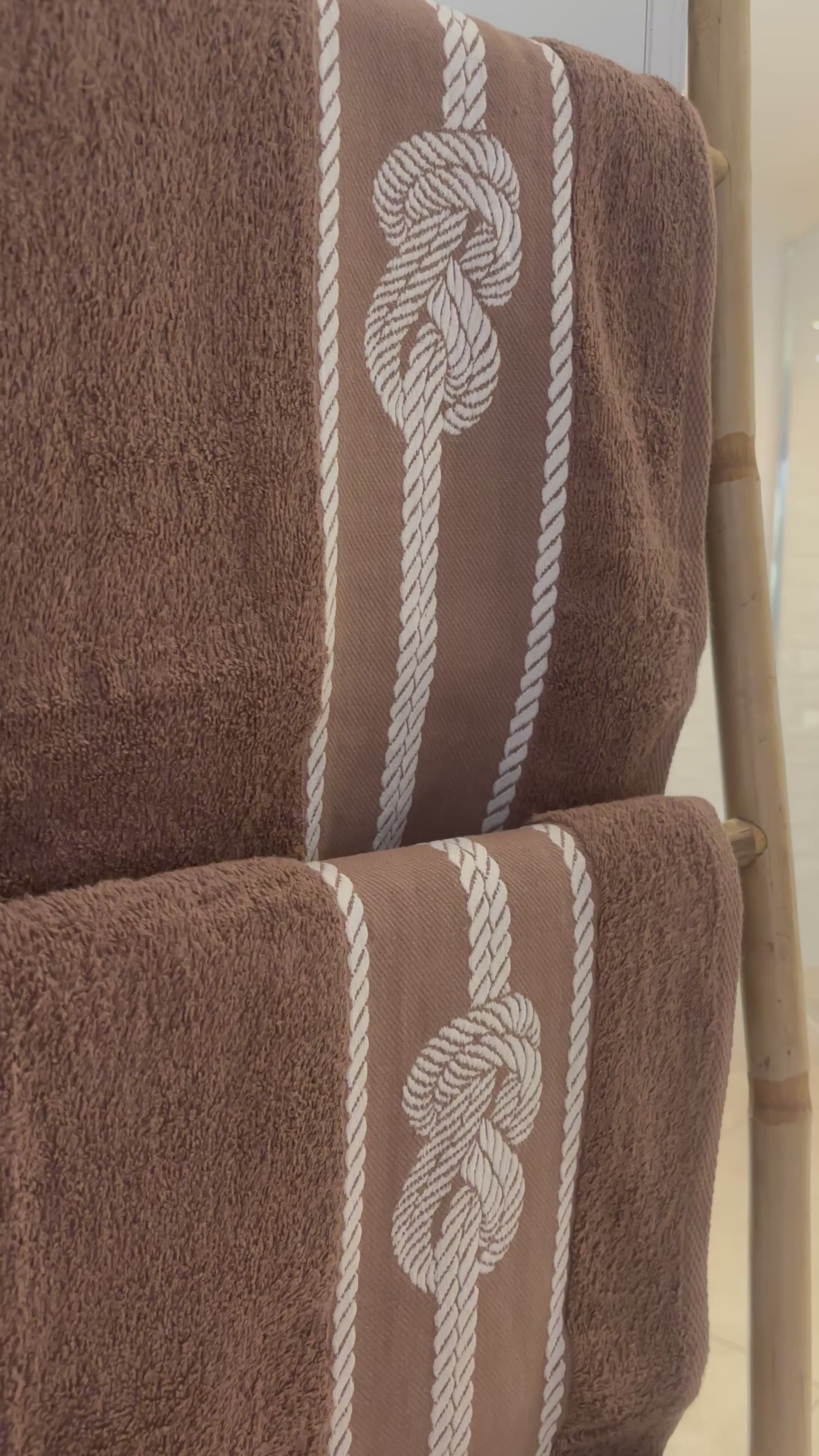 3 draps de bain 70x140  – Corde Marron - 100% Coton