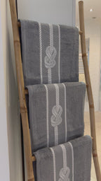 3 Draps de bain 70x140 - Corde Gris - 1OO% Coton