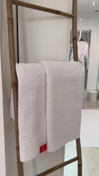 2 MAXI draps de bain 80x160cm en GROS nid d’abeilles Blanc